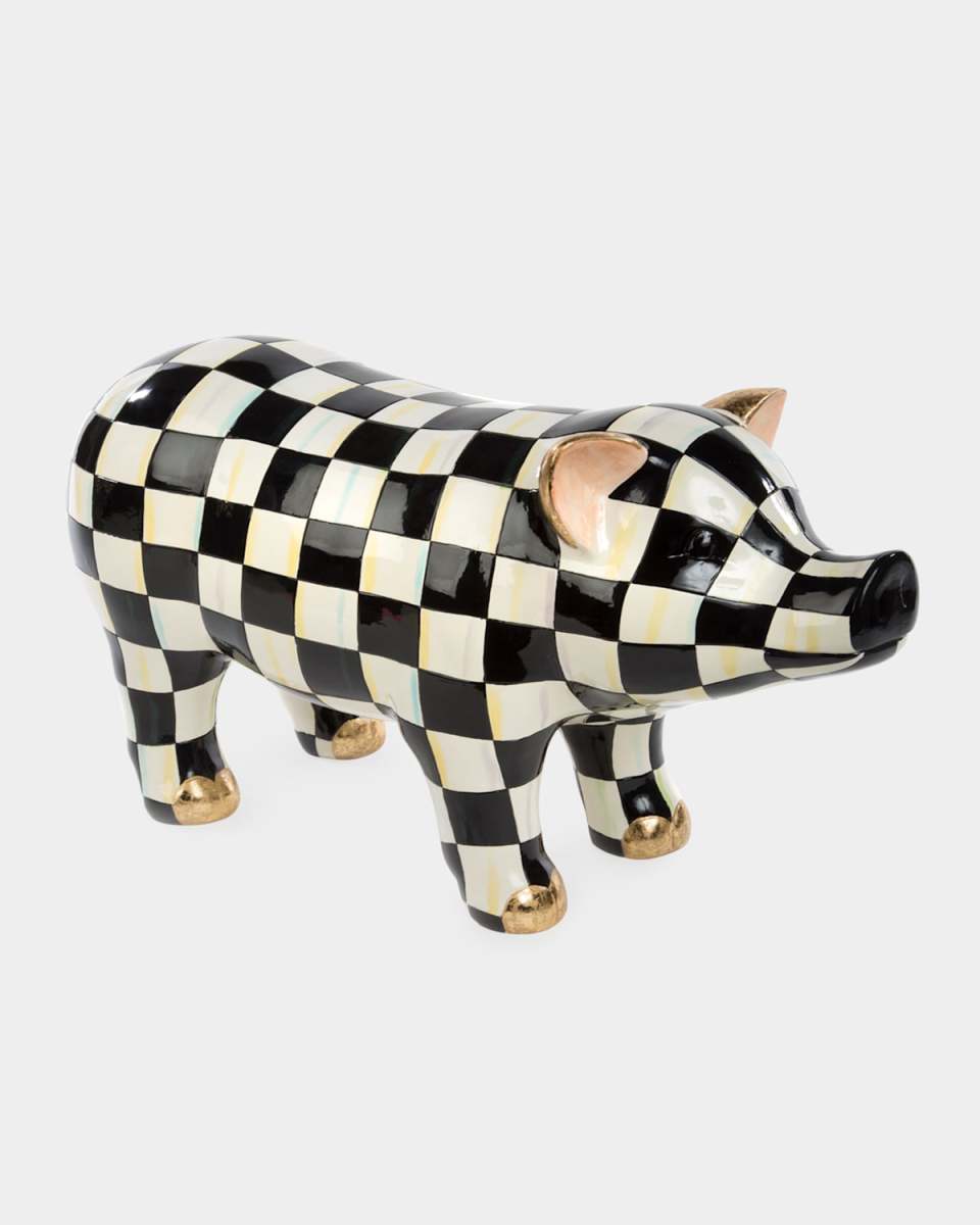 Courtly Check Pig Figurine